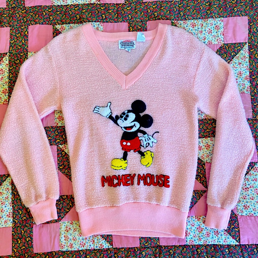 Vintage 1970s Disney character fashions Mickey Mouse sweater
